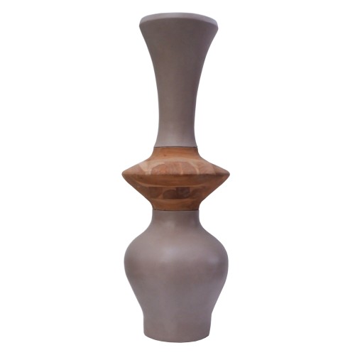 ΔΙΑΚΟΣΜΗΤΙΚΟ ΒΑΖΟ ΔΑΠΕΔΟΥ NEBULA HM4660.05S FIBER CEMENT TAUPE--ΞΥΛΟ ΤΕΑΚ Φ45x115Υεκ