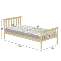 ΚΡΕΒΑΤΙ ΠΑΙΔΙΚΟ ΜΕ ΣΤΡΩΜΑ GIMLY HM21300 ΞΥΛΟ ΠΕΥΚΟΥ ΣΕ ΦΥΣΙΚΟ ΓΙΑ ΣΤΡΩΜΑ 90x190εκ