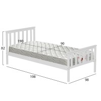 ΚΡΕΒΑΤΙ ΠΑΙΔΙΚΟ ΜΕ ΣΤΡΩΜΑ GIMLY HM21300.01 ΞΥΛΟ ΠΕΥΚΟΥ ΣΕ ΛΕΥΚΟ ΓΙΑ ΣΤΡΩΜΑ 90x190εκ