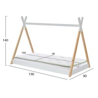 ΚΡΕΒΑΤΙ ΠΑΙΔΙΚΟ ΜΕ ΣΤΡΩΜΑ MUNK HM21308 ΞΥΛΟ ΠΕΥΚΟΥ ΦΥΣΙΚΟ-ΛΕΥΚΟ--ΣΤΡΩΜΑ 90x190εκ