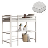 ΚΟΥΚΕΤΑ ΠΑΙΔΙΚΗ ΜΕ ΓΡΑΦΕΙΟ AKRON HM21311.01 ΞΥΛΟ ΠΕΥΚΟΥ ΛΕΥΚΟ--ME ΣΤΡΩΜΑ 90x190εκ