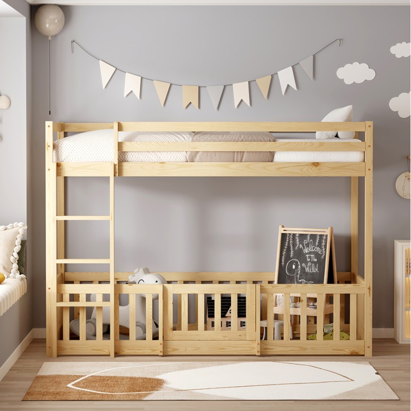 ΚΟΥΚΕΤΑ ΠΑΙΔΙΚΗ ΜΕ ΠΑΡΚΑΚΙ PLAYKID HM21312 ΞΥΛΟ ΠΕΥΚΟΥ ΦΥΣΙΚΟ--ME ΣΤΡΩΜΑ 90x190εκ