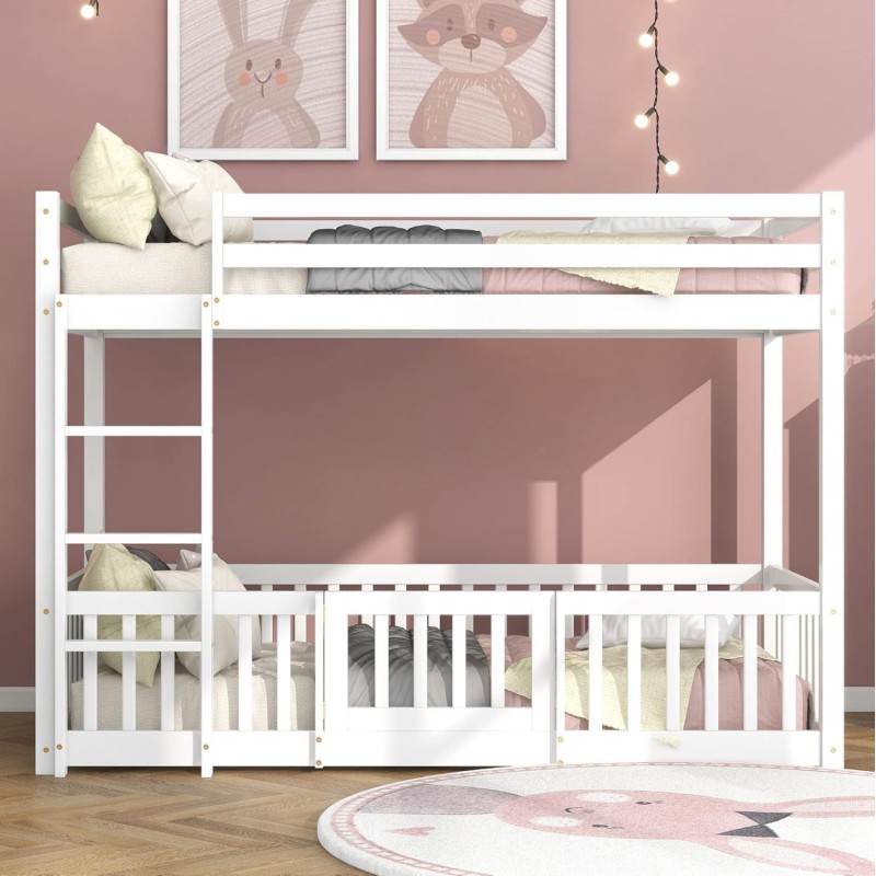 ΚΟΥΚΕΤΑ ΠΑΙΔΙΚΗ ΜΕ ΠΑΡΚΑΚΙ PLAYKID HM21312.01 ΞΥΛΟ ΠΕΥΚΟΥ ΛΕΥΚΟ--ME ΣΤΡΩΜΑ 90x190εκ