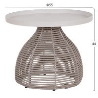 ΣΕΤ ΣΑΛΟΝΙ 5ΤΜΧ DRISCOLL ΗM6473.02 IVORY ΑΛΟΥΜΙΝΙΟ--ΜΠΕΖ ΣΧΟΙΝΙ & OLEFIN ΥΦΑΣΜΑ