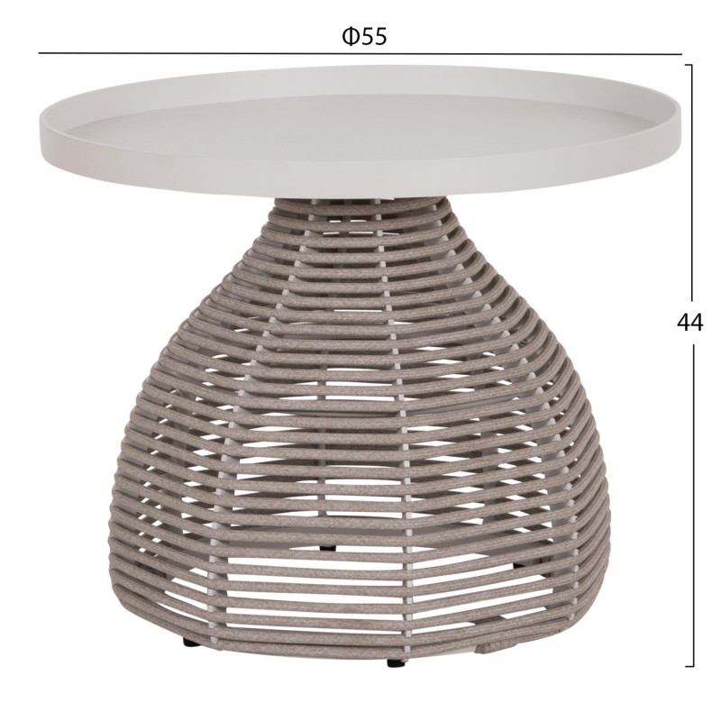ΣΕΤ ΣΑΛΟΝΙ 5ΤΜΧ DRISCOLL ΗM6473.02 IVORY ΑΛΟΥΜΙΝΙΟ--ΜΠΕΖ ΣΧΟΙΝΙ & OLEFIN ΥΦΑΣΜΑ