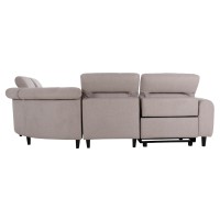 ΓΩΝΙΑΚΟΣ ΚΑΝΑΠΕΣ ΜΕ RECLINE ORACLE HM3290.02 ΜΠΕΖ ΥΦΑΣΜΑ 260x260x90(κάθισμα)x94Υεκ.