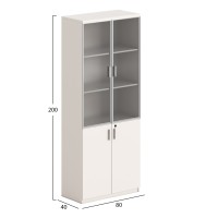 ΒΙΒΛΙΟΘΗΚΗ NEWLINE HM18281 ΜΕΛΑΜΙΝΗ ΕΚΡΟΥ & ΚΑΦΕ--ΓΥΑΛΙ 80x40x200Υεκ.