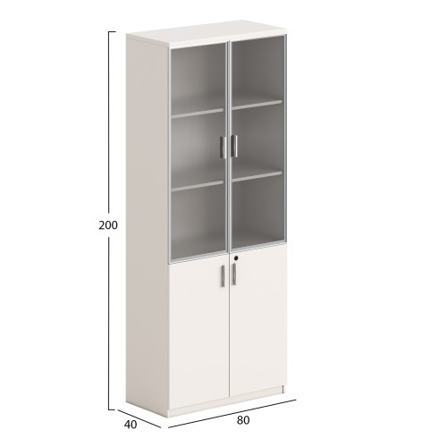 ΒΙΒΛΙΟΘΗΚΗ NEWLINE HM18281 ΜΕΛΑΜΙΝΗ ΕΚΡΟΥ & ΚΑΦΕ--ΓΥΑΛΙ 80x40x200Υεκ.