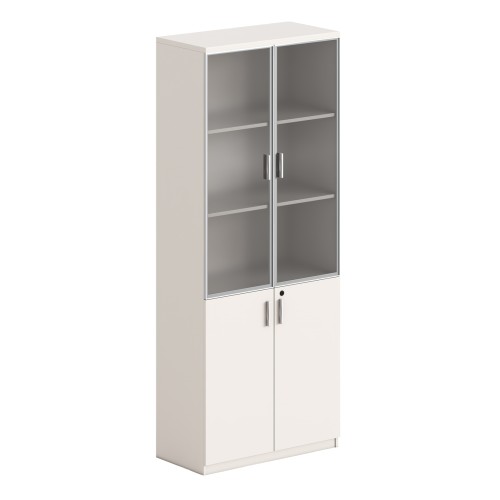 ΒΙΒΛΙΟΘΗΚΗ NEWLINE HM18281 ΜΕΛΑΜΙΝΗ ΕΚΡΟΥ & ΚΑΦΕ--ΓΥΑΛΙ 80x40x200Υεκ.