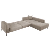 ΚΑΝΑΠΕΣ ΚΡΕΒΑΤΙ ΔΕΞΙΑ ΓΩΝΙΑ ZENORA HM3337.03R ΜΠΕΖ ΥΦΑΣΜΑ 303x214x80Υεκ