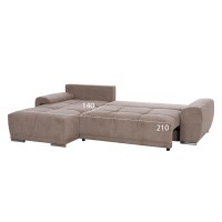 ΚΑΝΑΠΕΣ ΚΡΕΒΑΤΙ ΑΡΙΣΤΕΡΗ ΓΩΝΙΑ COMFYRA HM3336.03L ΜΠΕΖ ΥΦΑΣΜΑ 268x180x83Υεκ