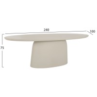ΤΡΑΠΕΖΙ ΤΡΑΠΕΖΑΡΙΑΣ FIBER CEMENT ΟΒΑΛ BRECCAN HM6577.02 ΜΠΕΖ 240x100x75Υεκ.