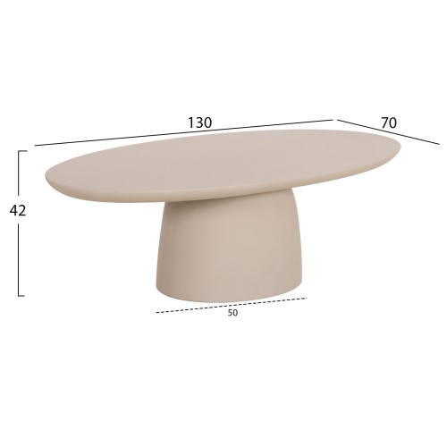ΤΡΑΠΕΖΙ ΣΑΛΟΝΙΟΥ FIBER CEMENT ΟΒΑΛ BRECCAN HM6594.02 ΜΠΕΖ 130x70x42Υεκ