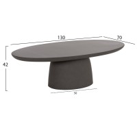ΤΡΑΠΕΖΙ ΣΑΛΟΝΙΟΥ FIBER CEMENT ΟΒΑΛ BRECCAN HM6594.01 ΓΚΡΙ 130x70x42Υεκ