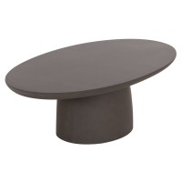 ΤΡΑΠΕΖΙ ΣΑΛΟΝΙΟΥ FIBER CEMENT ΟΒΑΛ BRECCAN HM6594.01 ΓΚΡΙ 130x70x42Υεκ