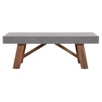 ΤΡΑΠΕΖΙ ΜΕΣΗΣ FIBER CEMENT & ΞΥΛΟ ΑΚΑΚΙΑΣ MAEVE HM6595.01 ΓΚΡΙ 130x70x46Υεκ.