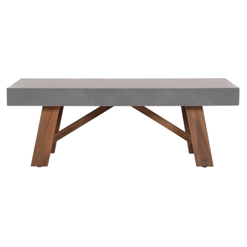 ΤΡΑΠΕΖΙ ΜΕΣΗΣ FIBER CEMENT & ΞΥΛΟ ΑΚΑΚΙΑΣ MAEVE HM6595.01 ΓΚΡΙ 130x70x46Υεκ.