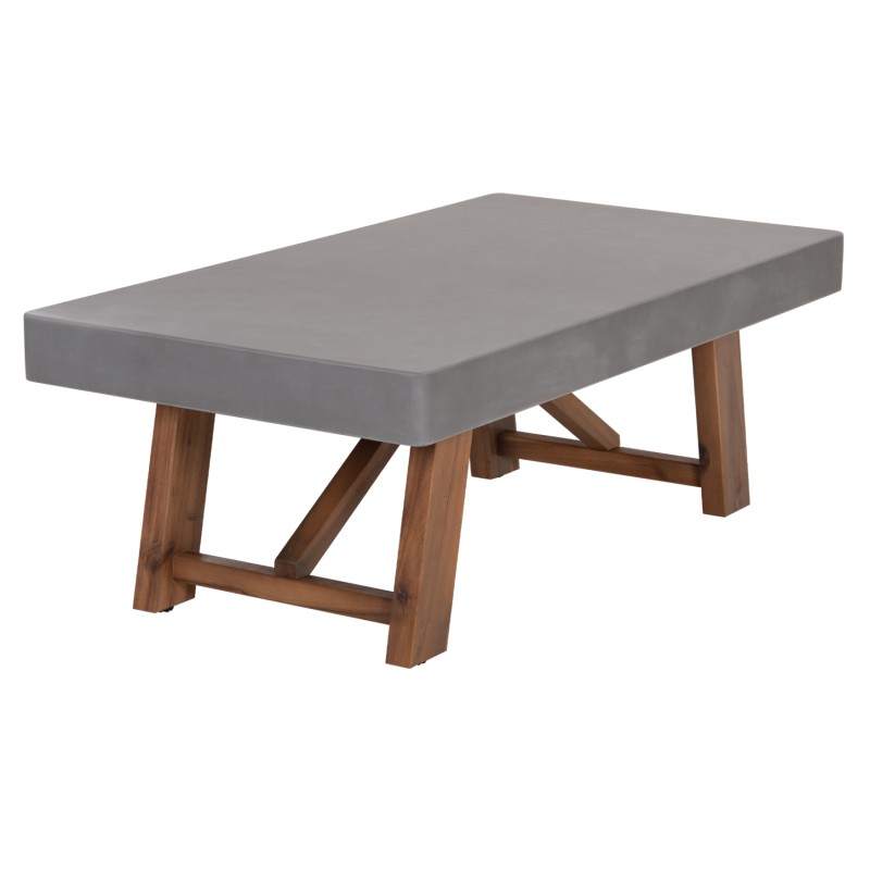ΤΡΑΠΕΖΙ ΜΕΣΗΣ FIBER CEMENT & ΞΥΛΟ ΑΚΑΚΙΑΣ MAEVE HM6595.01 ΓΚΡΙ 130x70x46Υεκ.