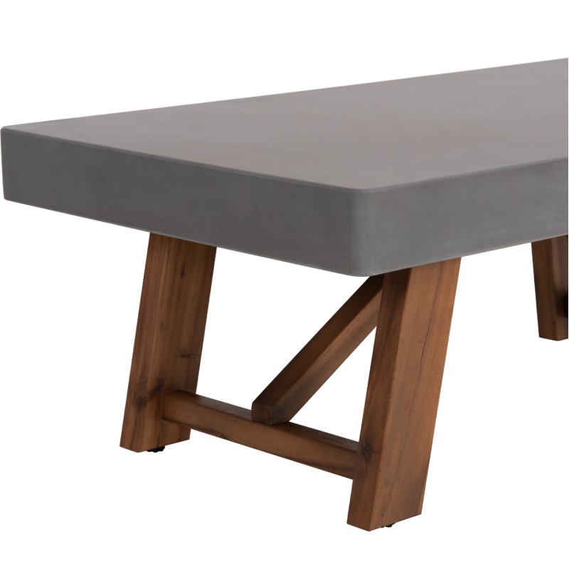 ΤΡΑΠΕΖΙ ΜΕΣΗΣ FIBER CEMENT & ΞΥΛΟ ΑΚΑΚΙΑΣ MAEVE HM6595.01 ΓΚΡΙ 130x70x46Υεκ.