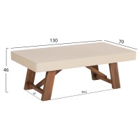 ΤΡΑΠΕΖΙ ΜΕΣΗΣ FIBER CEMENT & ΞΥΛΟ ΑΚΑΚΙΑΣ MAEVE HM6595.02 ΜΠΕΖ  130x70x46Υεκ.