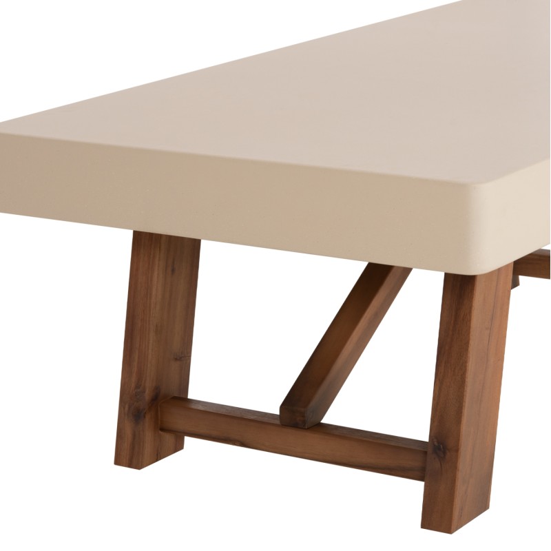 ΤΡΑΠΕΖΙ ΜΕΣΗΣ FIBER CEMENT & ΞΥΛΟ ΑΚΑΚΙΑΣ MAEVE HM6595.02 ΜΠΕΖ  130x70x46Υεκ.