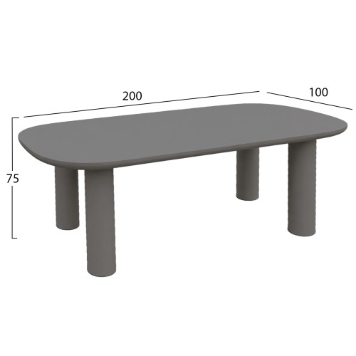 ΤΡΑΠΕΖΙ ΤΡΑΠΕΖΑΡΙΑΣ FIBER CEMENT KIORA HM6597.01 ΓΚΡΙ 200x100x76Υεκ