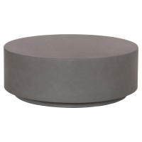 ΤΡΑΠΕΖΙ ΜΕΣΗΣ FIBER CEMENT ΣΤΡΟΓΓΥΛΟ KYOKO HM6579.01 ΓΚΡΙ Φ90x30Υεκ.