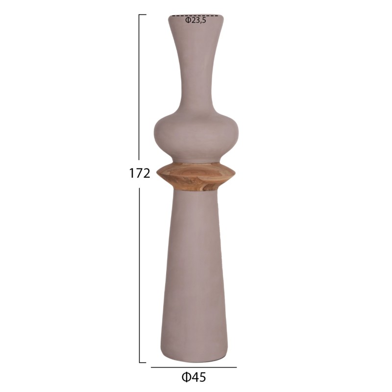 ΔΙΑΚΟΣΜΗΤΙΚΟ ΒΑΖΟ ΔΑΠΕΔΟΥ NEBULA HM4660.05L FIBER CEMENT TAUPE--ΞΥΛΟ ΤΕΑΚ Φ45x172Υεκ