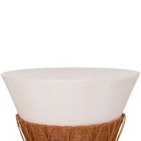 ΤΡΑΠΕΖΙ ΣΑΛΟΝΙΟΥ PERRAL HM18164.02L FIBER CEMENT ΛΕΥΚΟ-ΦΥΣΙΚΟ RATTAN--Φ55x45Υεκ