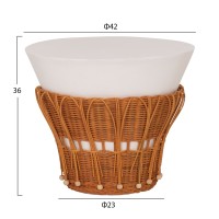 ΤΡΑΠΕΖΙ ΒΟΗΘΗΤΙΚΟ PERRAL HM18164.02S FIBER CEMENT ΛΕΥΚΟ-ΦΥΣΙΚΟ RATTAN--Φ42x36Υεκ