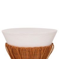 ΤΡΑΠΕΖΙ ΒΟΗΘΗΤΙΚΟ PERRAL HM18164.02S FIBER CEMENT ΛΕΥΚΟ-ΦΥΣΙΚΟ RATTAN--Φ42x36Υεκ