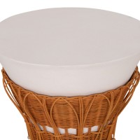 ΤΡΑΠΕΖΙ ΒΟΗΘΗΤΙΚΟ PERRAL HM18164.02S FIBER CEMENT ΛΕΥΚΟ-ΦΥΣΙΚΟ RATTAN--Φ42x36Υεκ