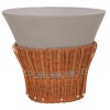 ΤΡΑΠΕΖΙ ΣΑΛΟΝΙΟΥ PERRAL HM18164.03L FIBER CEMENT ΓΚΡΙ-ΦΥΣΙΚΟ RATTAN--Φ55x45Υεκ