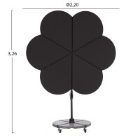 ΟΜΠΡΕΛΑ ΜΕ ΒΑΣΗ ΣΕΙΡΑ CANNOPY (flower) HM21286.01 ΑΛΟΥΜΙΝΙΟ-ΓΡΑΝΙΤΗΣ-ΜΟΛΥΒΙ ΧΡΩΜΑ 2,38x2,2μ