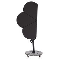 ΟΜΠΡΕΛΑ ΜΕ ΒΑΣΗ ΣΕΙΡΑ CANNOPY (flower) HM21286.01 ΑΛΟΥΜΙΝΙΟ-ΓΡΑΝΙΤΗΣ-ΜΟΛΥΒΙ ΧΡΩΜΑ 2,38x2,2μ