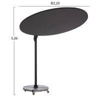 ΟΜΠΡΕΛΑ ΜΕ ΒΑΣΗ ΣΕΙΡΑ CANNOPY HM21285.01 ΑΛΟΥΜΙΝΙΟ & ΓΡΑΝΙΤΗΣ-ΜΟΛΥΒΙ ΧΡΩΜΑ Φ2,2μ