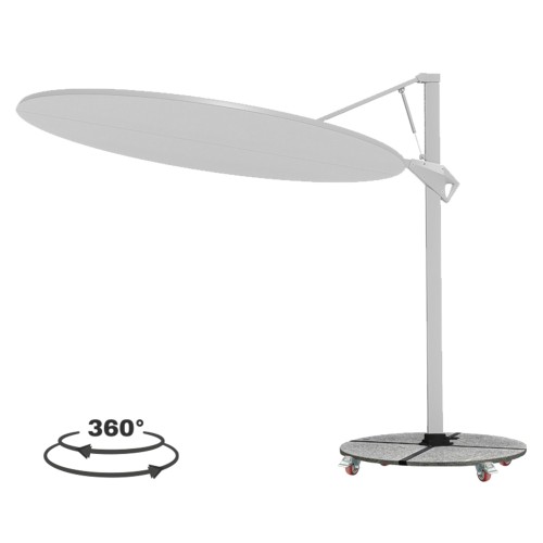 ΟΜΠΡΕΛΑ ΜΕ ΒΑΣΗ ΣΕΙΡΑ CANNOPY HM21285.02 ΑΛΟΥΜΙΝΙΟ & ΓΡΑΝΙΤΗΣ-ΛΕΥΚΟ ΧΡΩΜΑ Φ2,2μ