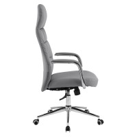 ΚΑΡΕΚΛΑ ΓΡΑΦΕΙΟΥ TEETER HM18355.10 ΓΚΡΙ PU ΔΕΡΜΑ--ΒΑΣΗ ΧΡΩΜΙΟΥ 67x66x121Υεκ