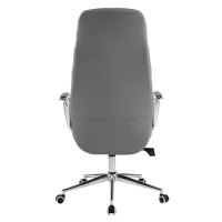 ΚΑΡΕΚΛΑ ΓΡΑΦΕΙΟΥ TEETER HM18355.10 ΓΚΡΙ PU ΔΕΡΜΑ--ΒΑΣΗ ΧΡΩΜΙΟΥ 67x66x121Υεκ
