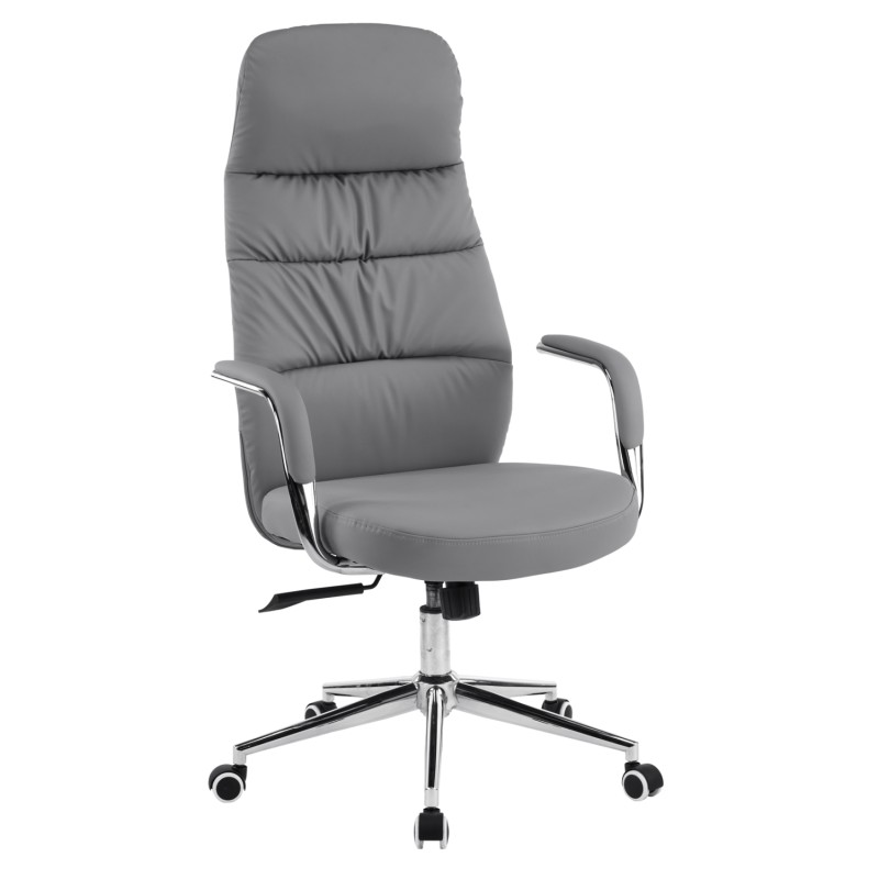 ΚΑΡΕΚΛΑ ΓΡΑΦΕΙΟΥ TEETER HM18355.10 ΓΚΡΙ PU ΔΕΡΜΑ--ΒΑΣΗ ΧΡΩΜΙΟΥ 67x66x121Υεκ