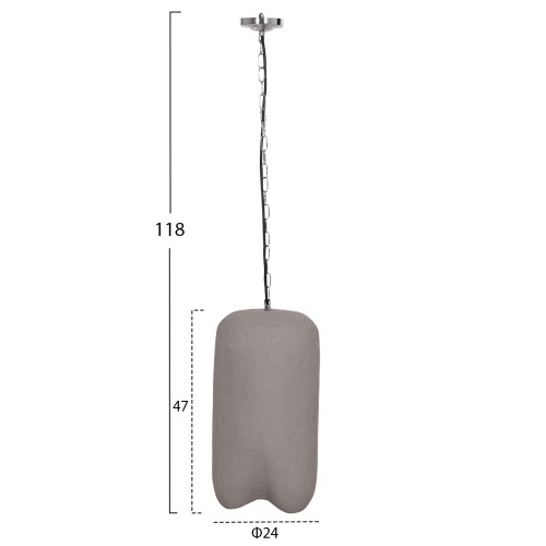 ΦΩΤΙΣΤΙΚΟ ΟΡΟΦΗΣ ΚΡΕΜΑΣΤΟ LOGKY HM4704.03S--FIBER CEMENT ΓΚΡΙ Φ24x47Υεκ