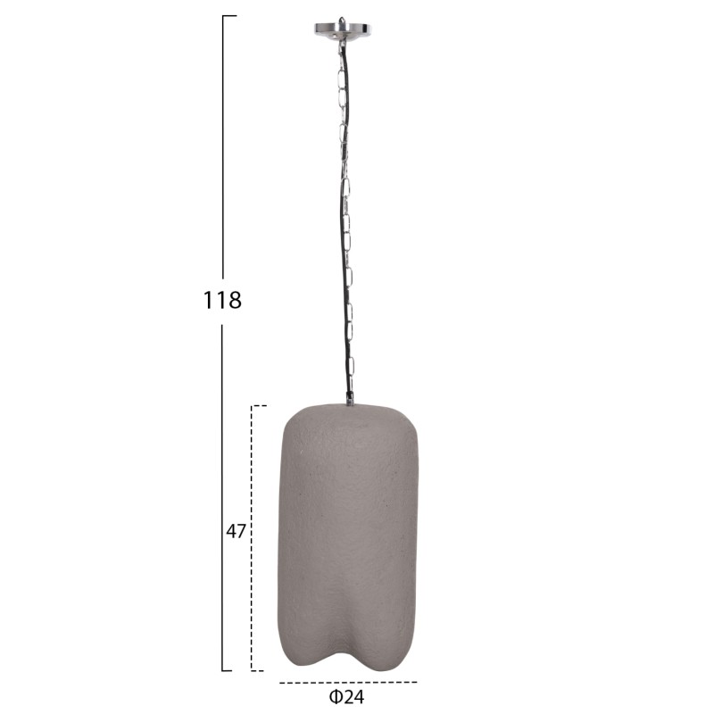 ΦΩΤΙΣΤΙΚΟ ΟΡΟΦΗΣ ΚΡΕΜΑΣΤΟ LOGKY HM4704.03S--FIBER CEMENT ΓΚΡΙ Φ24x47Υεκ
