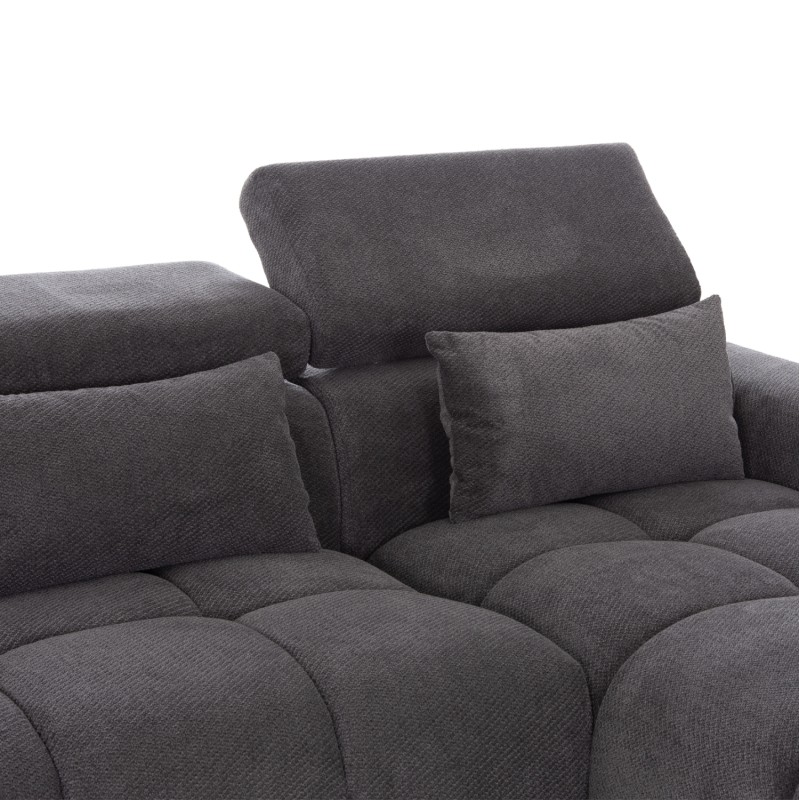 ΚΑΝΑΠΕΣ ΔΕΞΙΑ ΓΩΝΙΑ DIVYA HM3267.12R ΓΚΡΙ ΥΦΑΣΜΑ 260x100-174x104Υεκ.