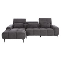 ΚΑΝΑΠΕΣ ΑΡΙΣΤΕΡΗ ΓΩΝΙΑ DIVYA HM3267.12L ΓΚΡΙ ΥΦΑΣΜΑ 260x100-174x104Υεκ.