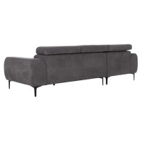 ΚΑΝΑΠΕΣ ΑΡΙΣΤΕΡΗ ΓΩΝΙΑ DIVYA HM3267.12L ΓΚΡΙ ΥΦΑΣΜΑ 260x100-174x104Υεκ.