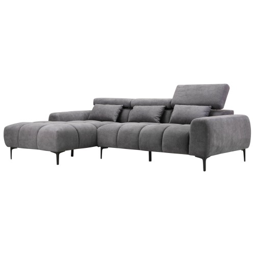 ΚΑΝΑΠΕΣ ΑΡΙΣΤΕΡΗ ΓΩΝΙΑ DIVYA HM3267.12L ΓΚΡΙ ΥΦΑΣΜΑ 260x100-174x104Υεκ.