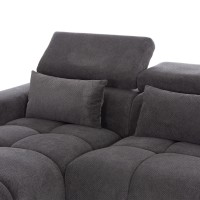 ΚΑΝΑΠΕΣ ΑΡΙΣΤΕΡΗ ΓΩΝΙΑ DIVYA HM3267.12L ΓΚΡΙ ΥΦΑΣΜΑ 260x100-174x104Υεκ.