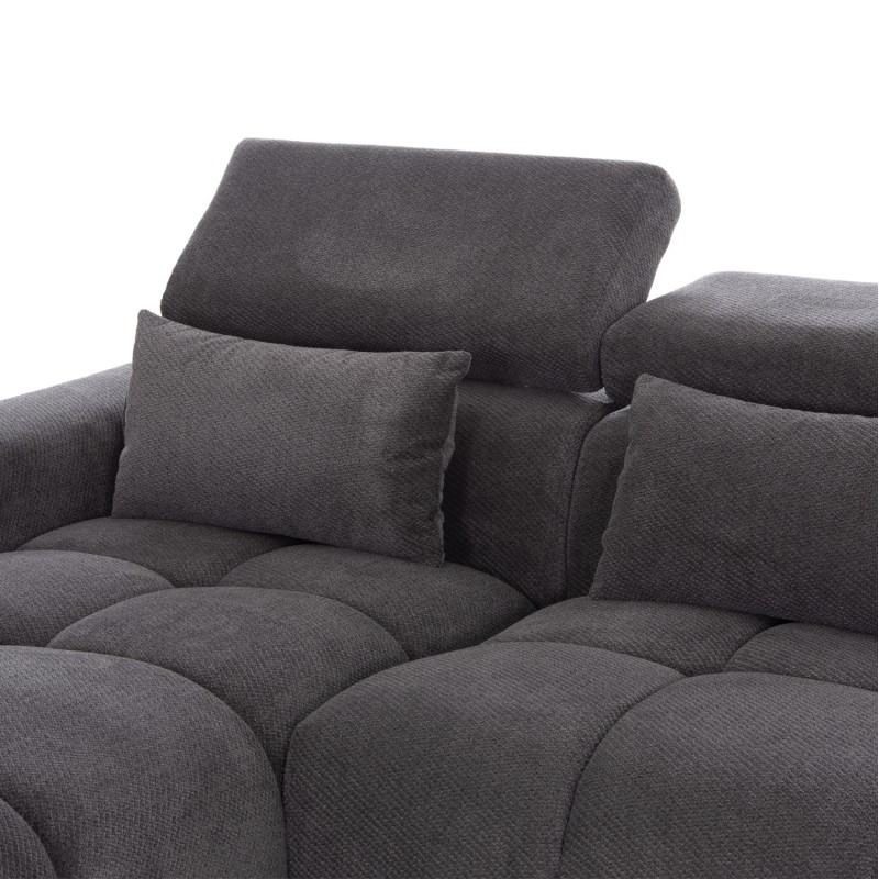 ΚΑΝΑΠΕΣ ΑΡΙΣΤΕΡΗ ΓΩΝΙΑ DIVYA HM3267.12L ΓΚΡΙ ΥΦΑΣΜΑ 260x100-174x104Υεκ.