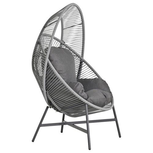 ΠΟΛΥΘΡΟΝΑ-ΦΩΛΙΑ RULER HM6506.01 ΓΚΡΙ ΜΕΤΑΛΛΟ-P.E.RATTAN-ΜΑΞΙΛΑΡΙΑ 90x85x154Υεκ