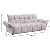 ΚΑΝΑΠΕΣ ΚΡΕΒΑΤΙ MELU HM3314.02 ΜΠΕΖ ΥΦΑΣΜΑ--ΚΑΘΙΣΜΑ POCKET SPRINGS 240-250x90x85Υεκ.